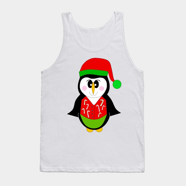 MERRY Christmas Festive Penguin Tank Top by SartorisArt1